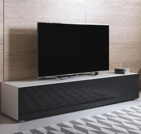 Móvel de TV Lukes de 160cm - Branco/Preto Brilhante - Design Moderno