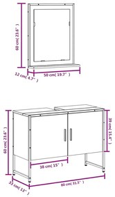 2 pcs conjunto móveis casa de banho derivados de madeira preto