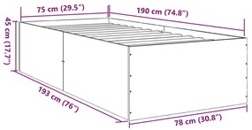 Estrutura de cama 75x190 cm derivados de madeira branco
