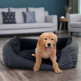 Cama de cão para cães grandes 110 x 75 x 27 cm cinzento escuro