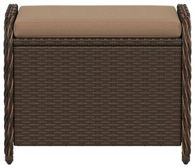 Banco de jardim com almofadão 58x46x46 cm vime PE castanho