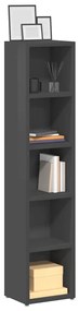 vidaXL Armário para CD 21x16x93,5 cm contraplacado cinzento brilhante