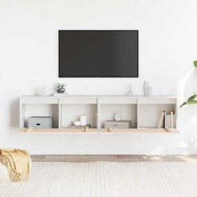 Armários de parede 2 pcs 80x30x35 cm pinho maciço branco