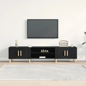 Cabinet de TV vidaXL Preto Carvalho 180x31,5x40 cm Madeira Derivada