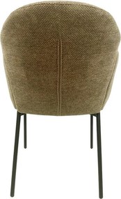 Conjunto de 2 Cadeiras GIORGIO – Metal Preto e Tecido de Chenilla Cast