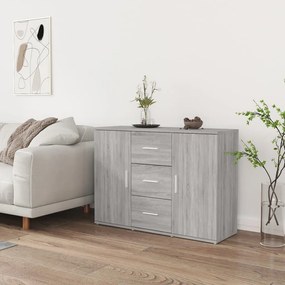 vidaXL Aparador 91x29,5x65 cm derivados de madeira cinzento sonoma