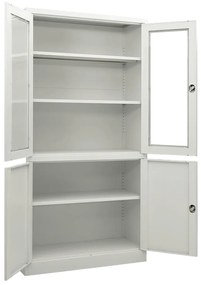 Armário de escritório 90x40x180 cm aço cinzento-claro