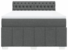 Cama com molas/colchão 140x200 cm tecido cinzento-escuro