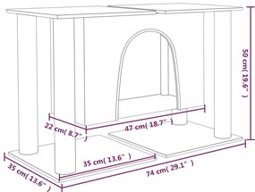 Árvore p/ gatos c/ postes arranhadores sisal 50 cm cinza-escuro