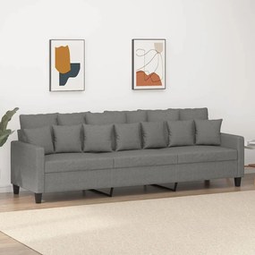 vidaXL Sofá de 3 lugares 210 cm tecido cinza-escuro