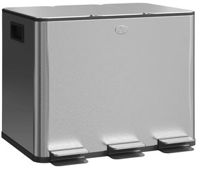 Balde de Lixo de Cozinha com 3 Compartimentos 3x10L Cubo de Lixo de Aç