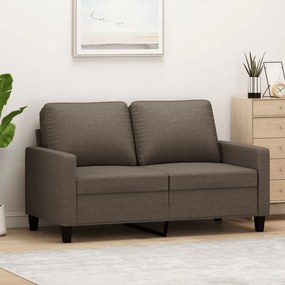 vidaXL Sofá de 2 lugares tecido 120 cm cinzento-acastanhado