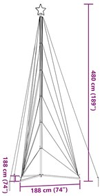 LED Árvore de Natal 861 LEDs Branco Frio 478 cm