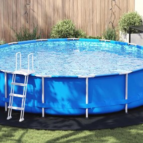 vidaXL Lona para Fundo de Piscina Preto Ø 610 cm Tecido Não Tecido