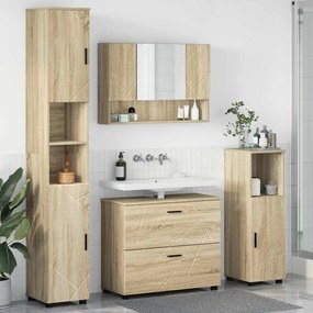 vidaXL Conjunto de Móveis para Banheiro 4 pcs Carvalho sonoma