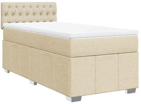 Cama com molas/colchão 90x190 cm tecido cor creme