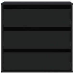 Cómoda com 3 Gavetas - 60x41x58 cm - derivados de madeira - preto