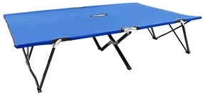 Espreguiçadeira/cama dobrável para 2 pessoas aço azul