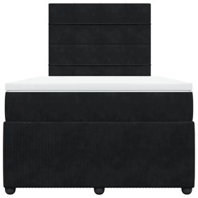 Cama boxspring com colchão 120x200 cm veludo preto