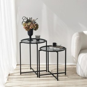 Mesa de Apoio S412F - Preto - 50x60x50 cm e 50x50x50 cm