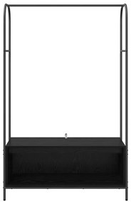Porte-Roupas com Prateleiras Carvalho Preto 100x44x160 cm