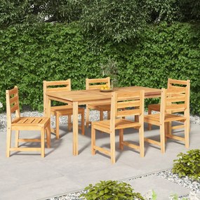 vidaXL Conjunto de jantar para jardim 7 pcs madeira de teca maciça