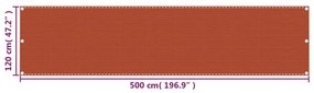 Tela de varanda 120x500 cm PEAD laranja