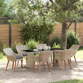 vidaXL Conjunto de Jantar para Exterior 7 pcs Cinzento-claro