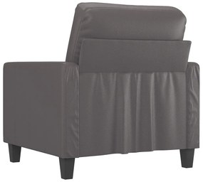 Poltrona 60 cm couro artificial cinzento