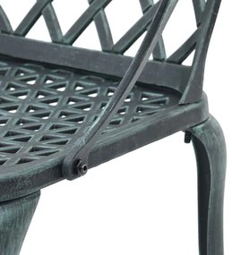 Cadeiras de jardim 2 pcs alumínio fundido verde