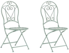 Conjunto de 2 cadeiras em metal verde TRENTO Beliani