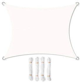 SONGMICS Guarda-sol de 2 x 3 m, resistente à água até 1000 mm, 93% de proteção UV, em poliéster resistente a rasgos, à prova de intempéries, para jardim, pátio, terraço, camping, branco GSH23WT