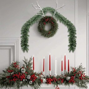 vidaXL Grinalda de Natal 2 pcs Verde 40 m PVC