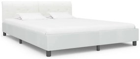 Estrutura de cama 180x200 cm couro artificial branco