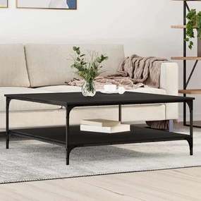 vidaXL Mesa de centro Carvalho preto 100 x 100 x 40 cm