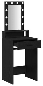 Mesa de Maquiagem vidaXL com Luzes LED Preto e Carvalho 50x41x140 cm