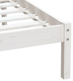 Estrutura de cama solteiro 90x190 cm madeira maciça branco
