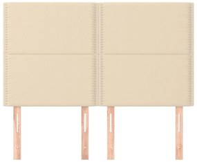 Cabeceira de cama 4 pcs tecido 72x5x78/88 cm creme