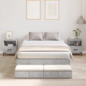 Cama de Armazenamento Cinza Concreto 120x190 cm