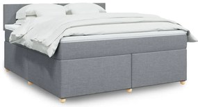vidaXL Cama com molas/colchão 180x200 cm tecido cinzento-claro
