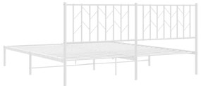 Estrutura de cama com cabeceira 180x200 cm metal branco