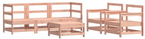 6 pcs conjunto lounge de jardim com almofadões douglas maciça