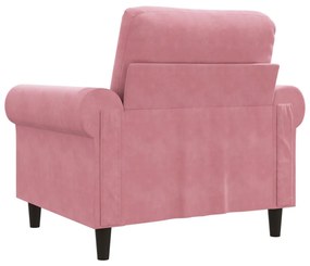 Poltrona 60 cm veludo rosa