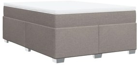 Cama com molas/colchão 140x190 cm tecido castanho-acinzentado
