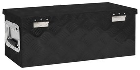 Caixa de arrumação 60x23,5x23 cm alumínio preto