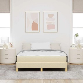 vidaXL Cama Box Creme, Marrom 140 x 200 cm
