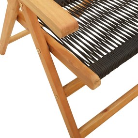 Cadeiras jardim reclináveis 4pcs madeira de acácia maciça preto