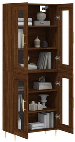 Armário alto 69,5x34x180cm madeira processada carvalho castanho