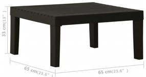 6 pcs conjunto lounge de jardim c/ almofadões plástico cinzento