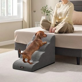 Escada para cães com 4 degraus antiderrapantes 72 x 40 x 50 cm para cães de pequeno porte cinzento ardósia